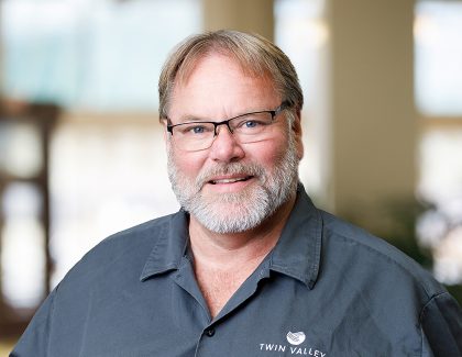 Twin Valley employee spotlight headshot of Caleb Bloom.