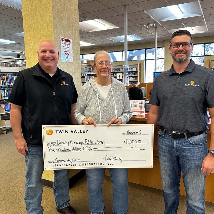 Twin Valley actively involved in community - JC library Community Grant