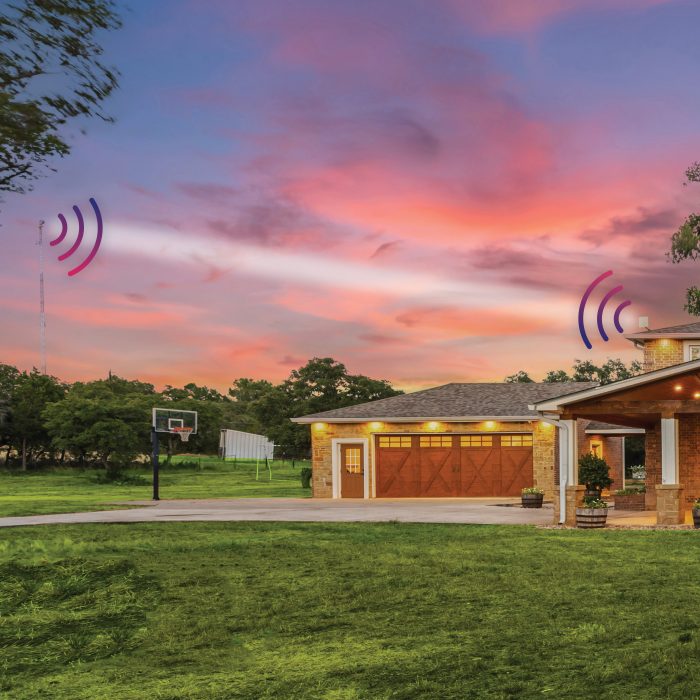 Image to show line of sight connection for air fiber fixed wireless internet in rural area